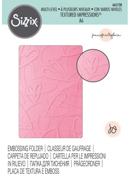 Sizzix Multi-Level Textured Impressions Embossing Folder Romantic by Jennifer Ogborn Taille Unique Multicolor 