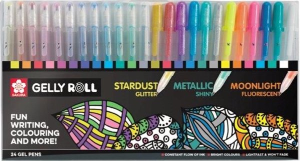 retorta Aparentemente Mordrin Sakura Gelly Roll Stardust Metallic Moonlight 24 Gel Pens Pack - SAKURA -  HixxySoft