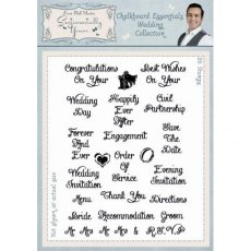Phill Martin Chalkboard Essentials Wedding Collection A5 Clear Stamp Set