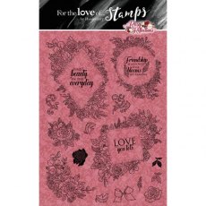 Hunkydory For The Love Of Stamps - Rosy Reflections A4 Stamp Set