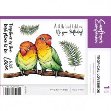 Ruth Norman A6 Unmounted Rubber Stamp - Tropical Lovebirds
