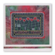 Clarity Stamp Ltd Art Nouveau Poppy Fields A6 Groovi Plate