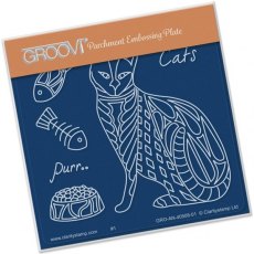 Clarity Stamp Ltd Patterned Cat Front A6 Square Groovi Baby Plate
