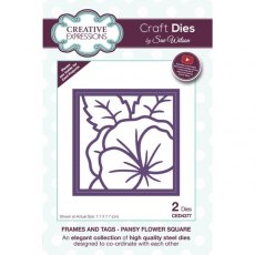 Sue Wilson Frames and Tags Collection Pansy Flower Square Die - CLEARANCE