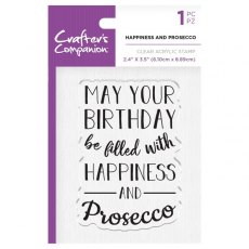 Crafters Companion Acrylic Stamps - Happiness and Prosecco â€“ 4 for £8.99