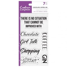 Crafters Companion Acrylic Stamps - Chocolate, Coffee, Gin