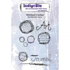 Indigoblu Stitched Circles A6 Red Rubber Stamp by Kay Halliwell-Sutton