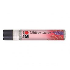 Marabu Glitter Liner 25ml Glitter Silver 582 - 4 For £12.49