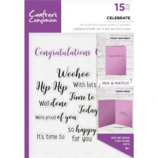 Crafter's Companion Sentiment & Verses Clear Stamps - Celebrate
