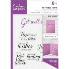 Crafter's Companion Sentiment & Verses Clear Stamps - Get Well Soon