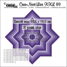 Crealies Crea-Nest-Lies XXL Dies no.89 Smooth 8 Point Star CLNestXXL89
