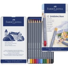Faber Castell Goldfaber Aqua Watercolour Pencils Tin 12