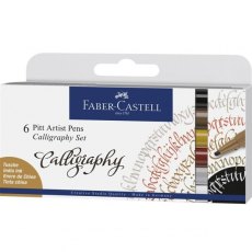 Faber Castell Pitt Artist Pen Calligraphy Wallet of 6