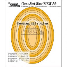 Crealies Crea-Nest-Lies XXL Dies no. 86 Smooth Ovals Half cm CLNestXXL86