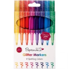 Papermania Glitter Markers 8 Pens Sparkling Colours