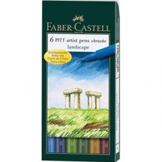 Faber Castell PITT Artist Pen Brush Wallet of 6 Landscape