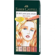 Faber Castell PITT Artist Pen Brush Wallet of 6 Skin Tones