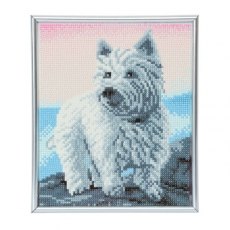 Craft Buddy 'Westie' Crystal Art Picture Frame Kit, 21 x 25cm