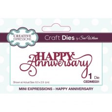 Sue WIlson Mini Expressions Collection Happy Anniversary Die CEDME031