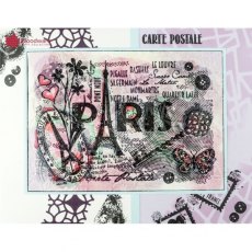 Woodware Clear Singles Stamps Paris Postcard