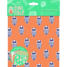 Papermania Owl Folk 6x6&quot; Cards and Envelopes