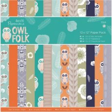 Papermania Owl Folk 6x6 Framed Decoupage Card Kit