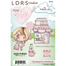 Polkadoodles Mini Winnie Boutique/Shopping Clear Stamps & Co-Ordinating Dies