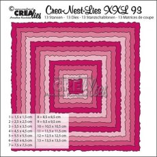 Crealies Crea-Nest-Lies XXL Dies No. 93, Squares With Rough Edges CLNestXXL93