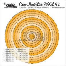 Crealies Crea-Nest-Lies XXL Dies No. 92, Circles With Rough Edges CLNestXXL92