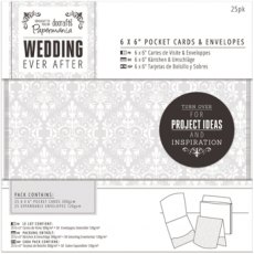 Papermania Wedding Ever After 6x6 Inch Pocket Cards &amp; Envelopes Damask