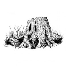 Peddlers Den Stamp â€“ Wood Spirit Stump Facing Left T5-115D