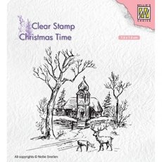 Nellie Snellen Clear Stamps Christmas Time 'Church and Deer' CT027