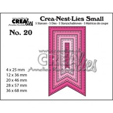 Crealies Crea-nest-Lies Small Fishtail Banner With Dots (5x) CNLS20