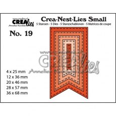 Crealies Crea-nest-Lies Small Fishtail Banner With Stitch (5x) CNLS19