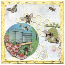 Jeanines Art - Buzzing Bees - Hexagon Set Die