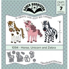 Karen Burniston Die Set - Horse, Unicorn And Zebra KB1094