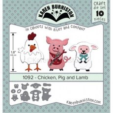 Karen Burniston Die Set - Chicken, Pig and Lamb KB1092