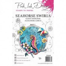 Pink Ink Designs Clear A5 Stamp - Seahorse Swirls