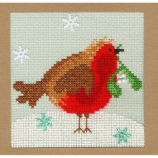 Bothy Threads Snowy Robin Christmas Card Counted Cross Stitch Kit