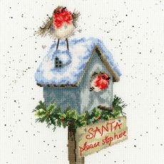 Bothy Threads Santa Please Stop Here Counted Cross Stitch Kit by Hannah Dale