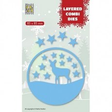 Nellie's Choice Christmas Layered Dies - Round Deer LCDCD003