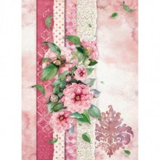 Stamperia A4 Rice Paper Packed Flowers For You Pink DFSA4415 4 For £9.99