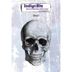 Indigoblu Skull A6 Red Rubber Stamp by Kay Halliwell-Sutton