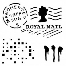 Indigoblu Stencil - Postmark (6"x 6")