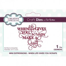 Sue Wilson Mini Expressions Die - When Life Gives You Scraps