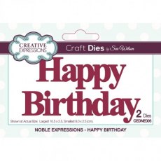 Sue Wilson Noble Expressions Die - Happy Birthday CEDNE005