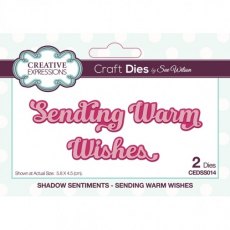 Sue Wilson Shadow Sentiments Die - Sending Warm Wishes