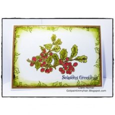 Indigoblu Holly Berry A6 Red Rubber Stamp IND0125