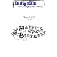 Indigoblu Happy Birthday A6 Red Rubber Stamp HB