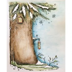 Willowby Woods Snowy Fir Tree A6 Pre Cut Rubber Stamp